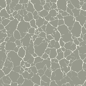 Kintsugi Cracks - Large Scale - Evergreen  Fog and White - Green Grey Gray 96998c - Crackle  