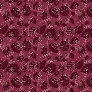 Graphic Leaf Burgundy