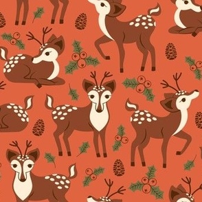 Winter Wonderland - Christmas - Darling Deer - Red