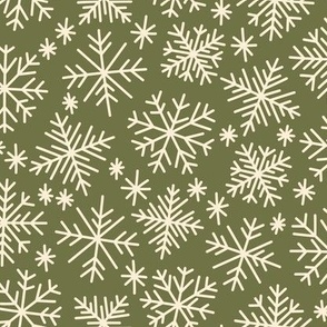 Winter Wonderland - Christmas - Soft Snowflakes - Green