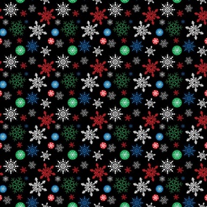 Bright Colorful Snowflakes 