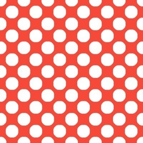Classic large white polkadot on red