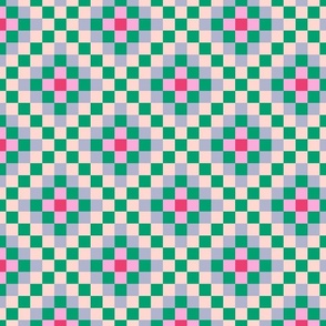 Pixel flower pattern