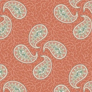 Paisley Swirl on red earth 