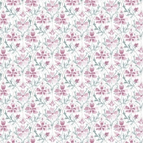 RAVI IKAT  floral watercolor PINK small