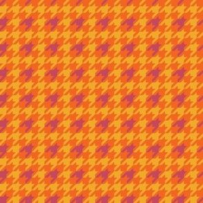 Mini Vintage Tutti Fruity Summer Houndstooth Checkers in Pink Yellow and Orange