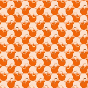 Geometric Pattern: Quarter Circle Fox: Tangerine Light