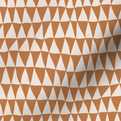 Odd Triangles / medium scale / rust brown beige organic hand-drawn geometric triangle shapes pattern