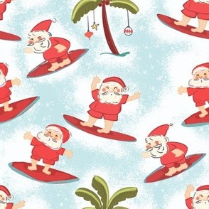 Tropical Christmas Beach Boho Santa Pattern Wrapping Paper