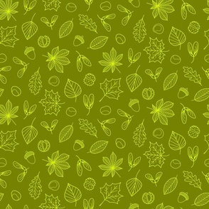 Autumn Leaves - MEDIUM - Lime Green