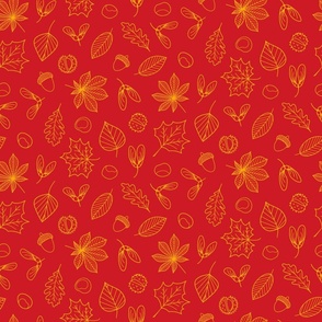 Autumn Leaves - MEDIUM - Orange Red