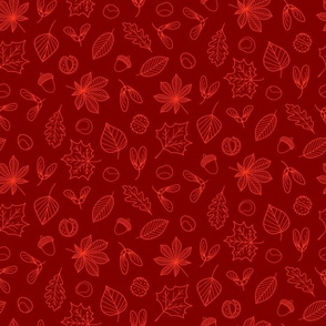 Autumn Leaves - MEDIUM - Deep Red