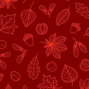 Autumn Leaves - SMALL (Quilting & Crafting) - Red