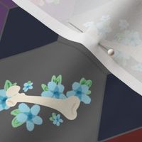 Anatomy English Paper Piecing in Dark Rainbow Floral