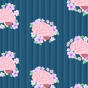 Floral Brain Drop Blue