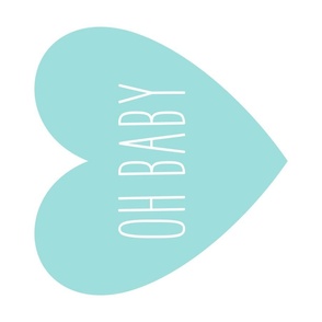 love heart fq rotated oh baby light teal