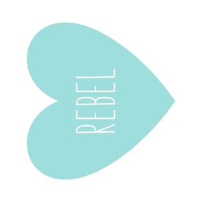 love heart fq rotated rebel light teal