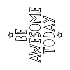 be awesome today black outline - mod baby fq rotated