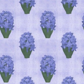 Lavender Flowerpots on Textured Lilac