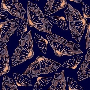 Deco Daisy - Copper & Navy