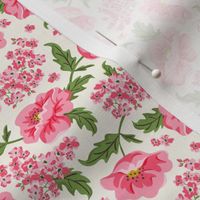 Pretty Posies - Vintage Floral Pink Small Scale