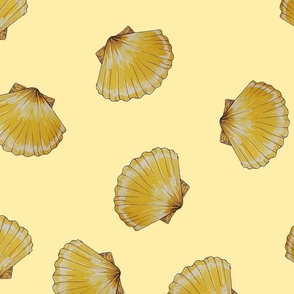 Summer Shells on Yellow