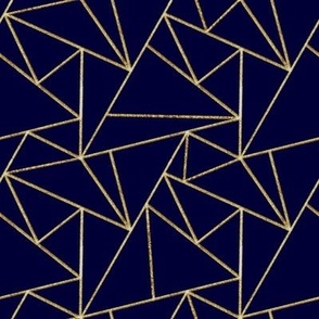 Geometric - Gold Metallic Crayon Style Geo