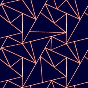 Geometric - Copper Metallic Crayon Style Geometric