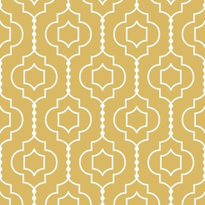 french quatrefoil XL misted yellow