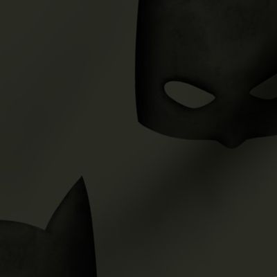 Batman mask Watercolor. Bat superhero mask black on Dark green