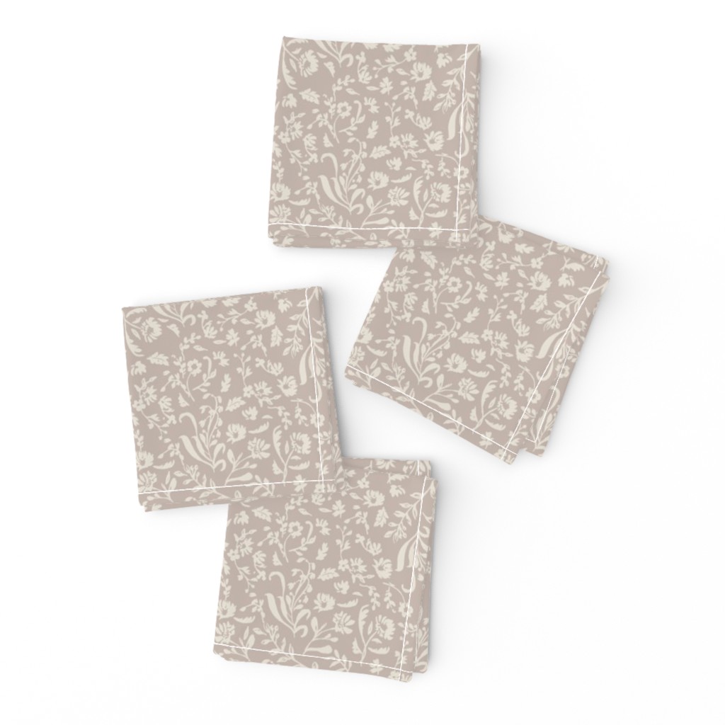 Ditsy Toile Floral - Taupe