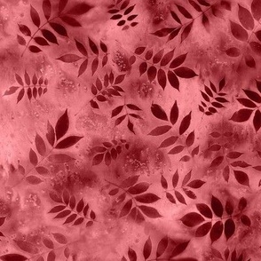 Dark Wisteria Leaves Watermelon Coral Shades Salt Texture