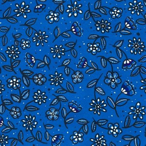 Blue Doodle Wildflowers