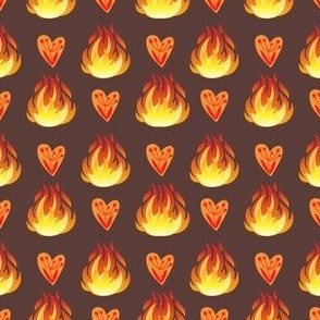 Fire love burns hearts and flames