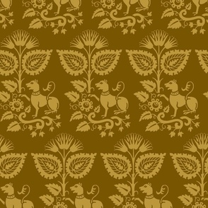 Renaissance damask 1010, amber