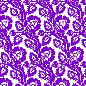 Renaissance floral, purple on white