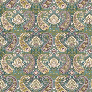 Koh I Noor paisley blue green small