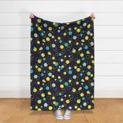 Random yellow and teal octagons - Large scale