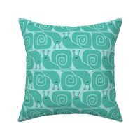 snail simple teal turquoise monochrome 24 inch