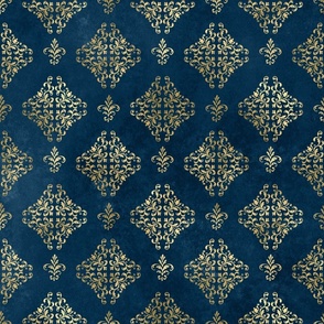 blue and gold damask 8