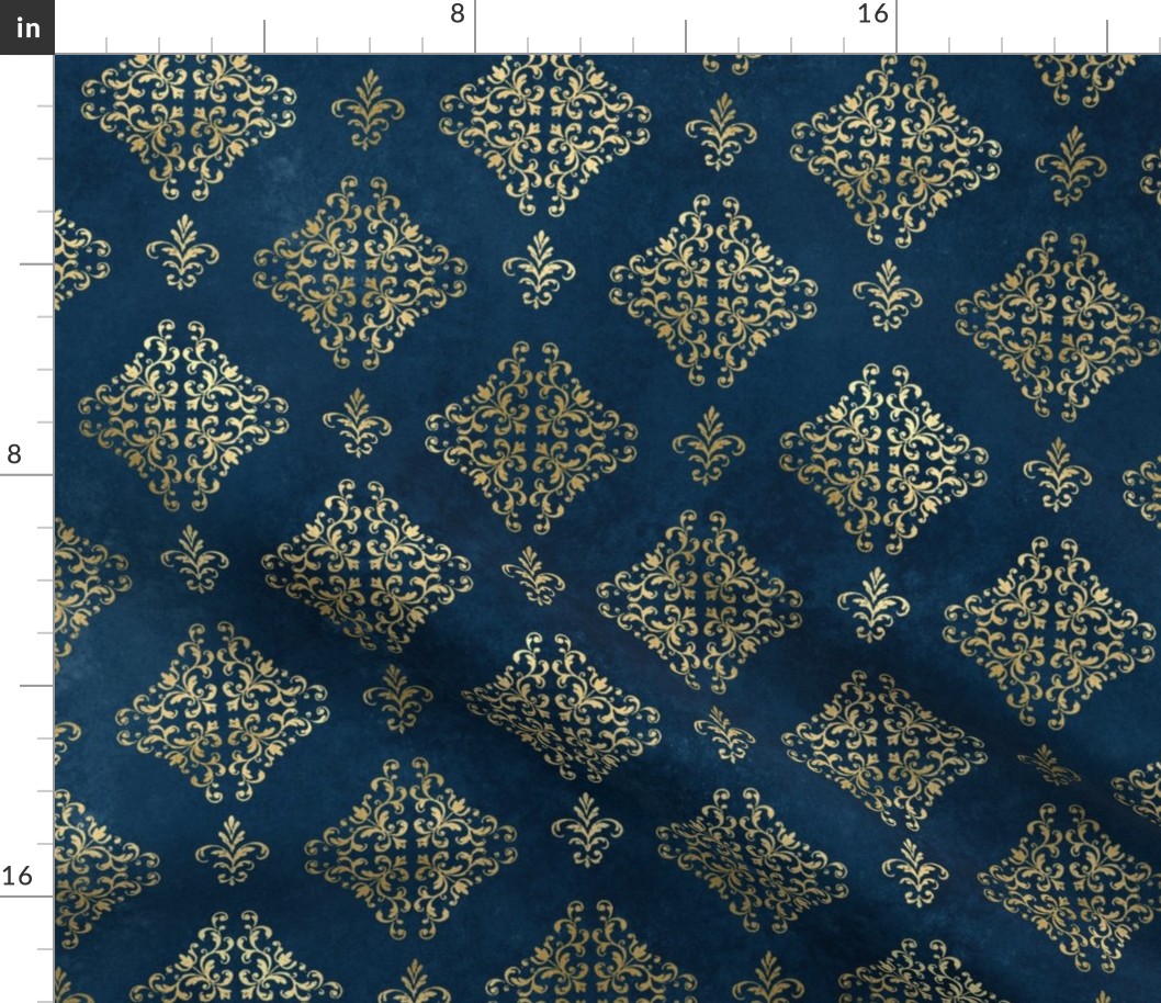 blue and gold damask 8