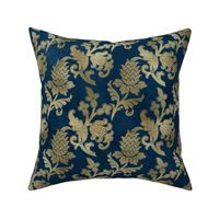blue and gold damask 7