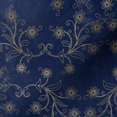 blue and gold damask 6