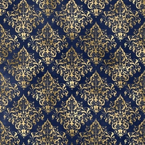 blue and gold damask 5