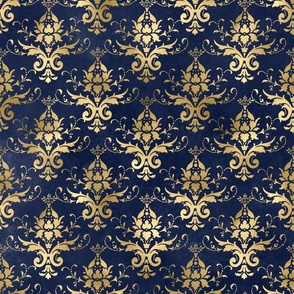 blue and gold damask 4