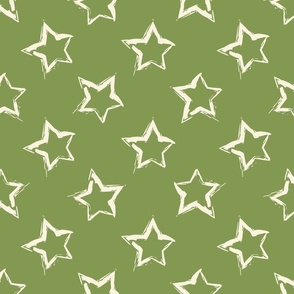 Stars on light tree green 2 - medium