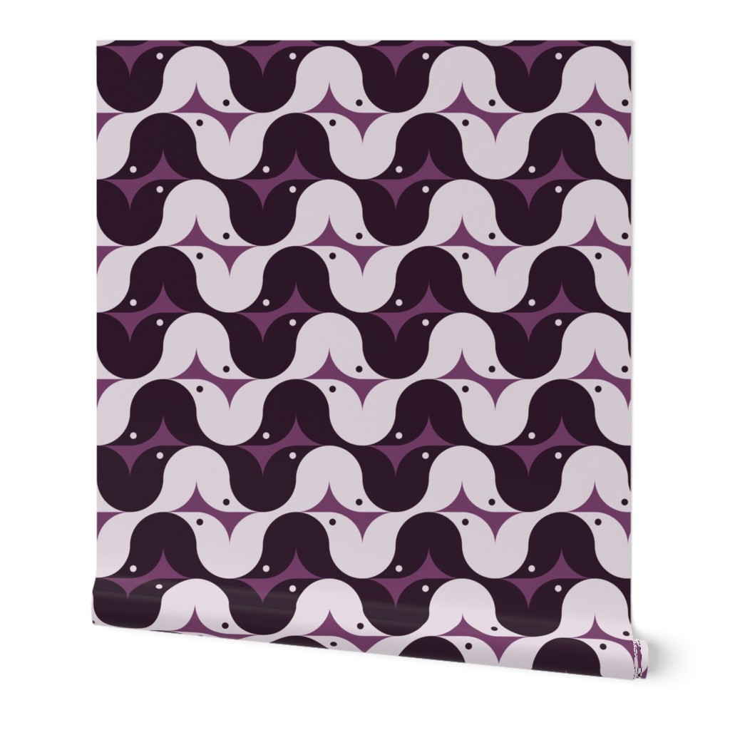 Geometric Pattern: Quarter Circle Raven: Aubergine Dark