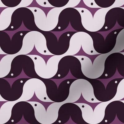 Geometric Pattern: Quarter Circle Raven: Aubergine Dark