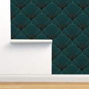 rich teal ombre deco fan