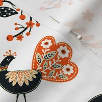 Beautiful Christmas pattern in a traditional nordic theme (orange|brown)